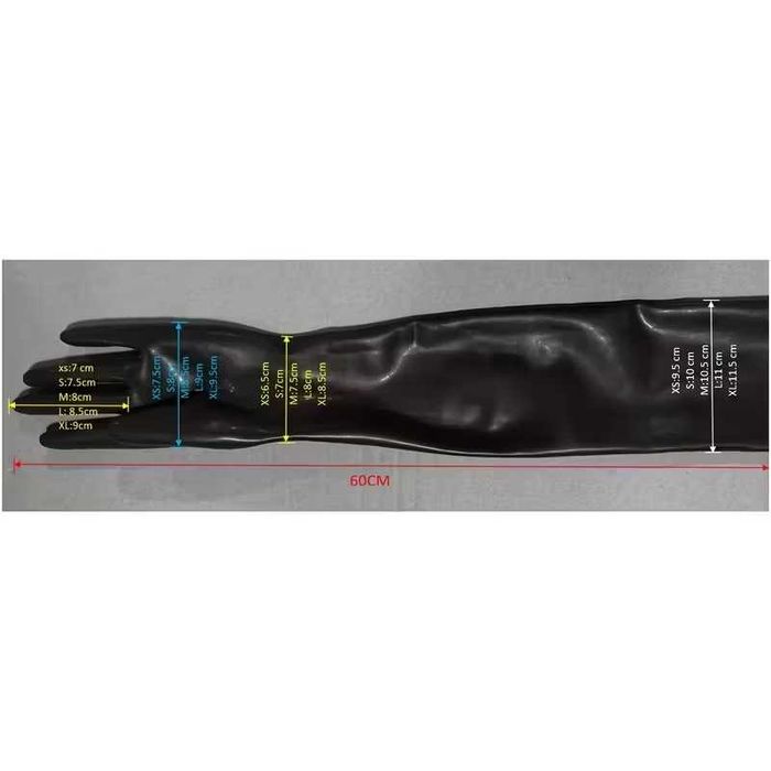 Latex. Длинные женские перчатки из латекса, еротична білизна