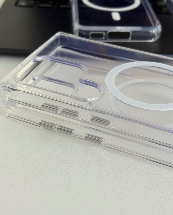 Чохол Wave MagSafe для Samsung S22/S23/S24/S25 | Чехол Магсейф на Самсунг С22/С23/С24/С25 | Прозорий силіконовий чохол на Samsung Galaxy S22-25 Ultra