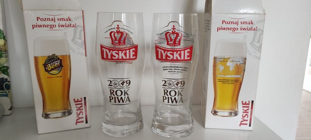 2x pokale do piwa Tyskie