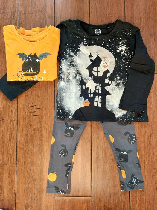 Zestaw Halloween Smyk, Sinsay, C&A- bluzeczka, legginsy, piżamka 98/104