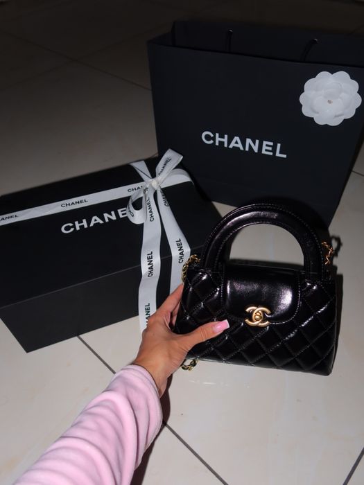 Сумка Chanel Kelly mini біла, чорна сумка шанель