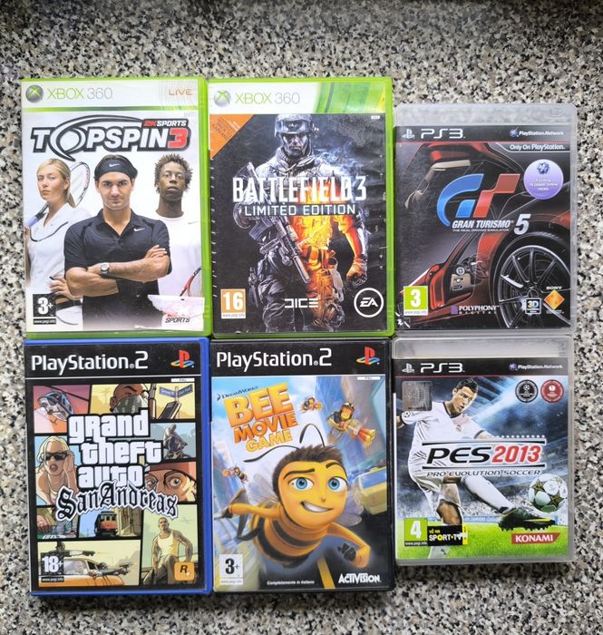 Conjunto de 6 jogos PlayStation 2/3/Xbox 360