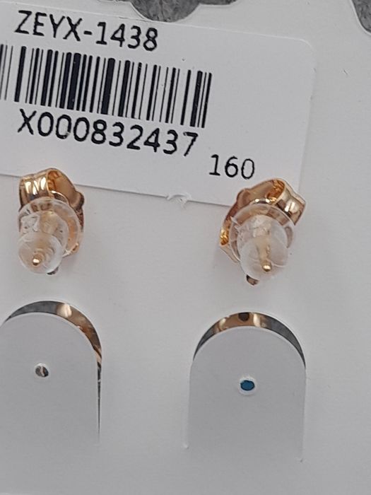 Kolczyki pozłacane Xuping koła niebieskie kryształki Swarovski
