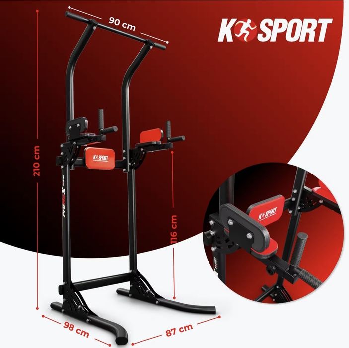 Torre de treino multifuncional NOVA para abdominais, dips, costas, etc