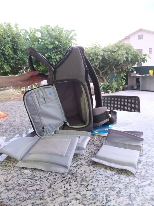 Mochila Cinza Goodis - Nova com Etiqueta e Capa Protetora Impermeável