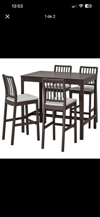 Mesa alta com cadeiras altas ikea