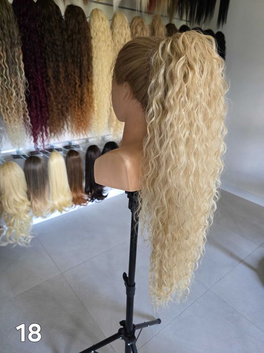 Kucyk doczepiany na siatce Arielka 70cm Kolor Szampański Blond Włos bioproteinowy-termiczny. Jakość premium!