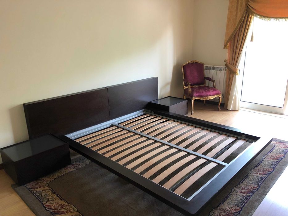 Cama Casal Moderna Carvalho Wengue King Size C/Nova !