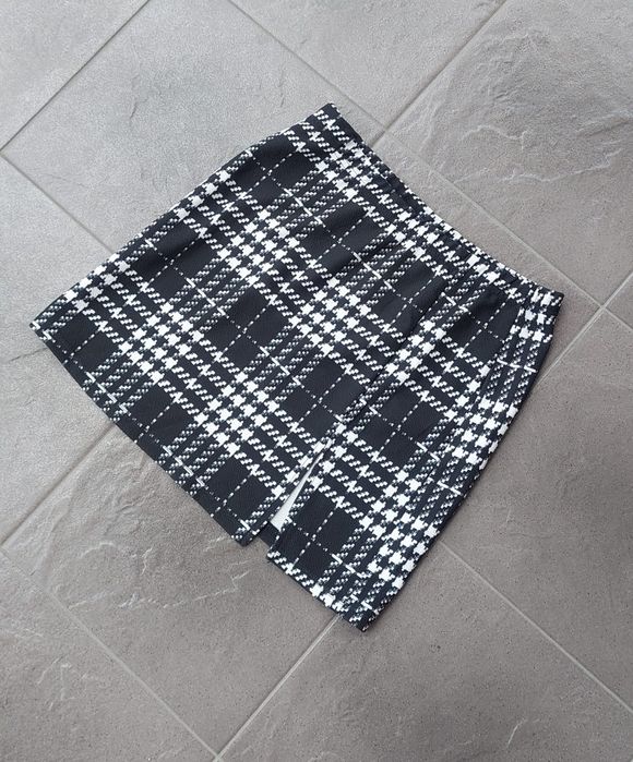 Spódnica mini krata rozcięcie M 38 Nowa Shein