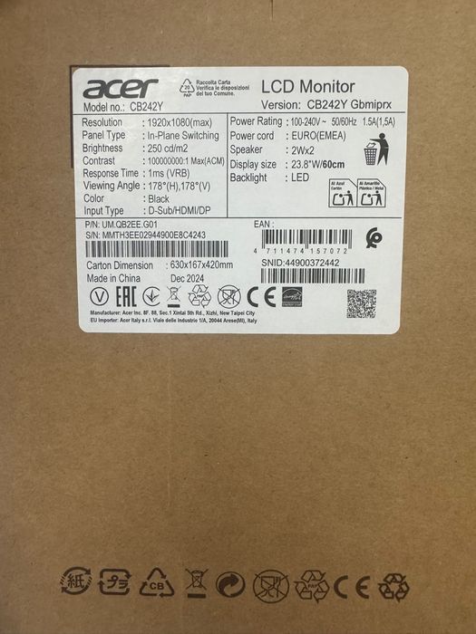 Monitor acer 24 novo selado