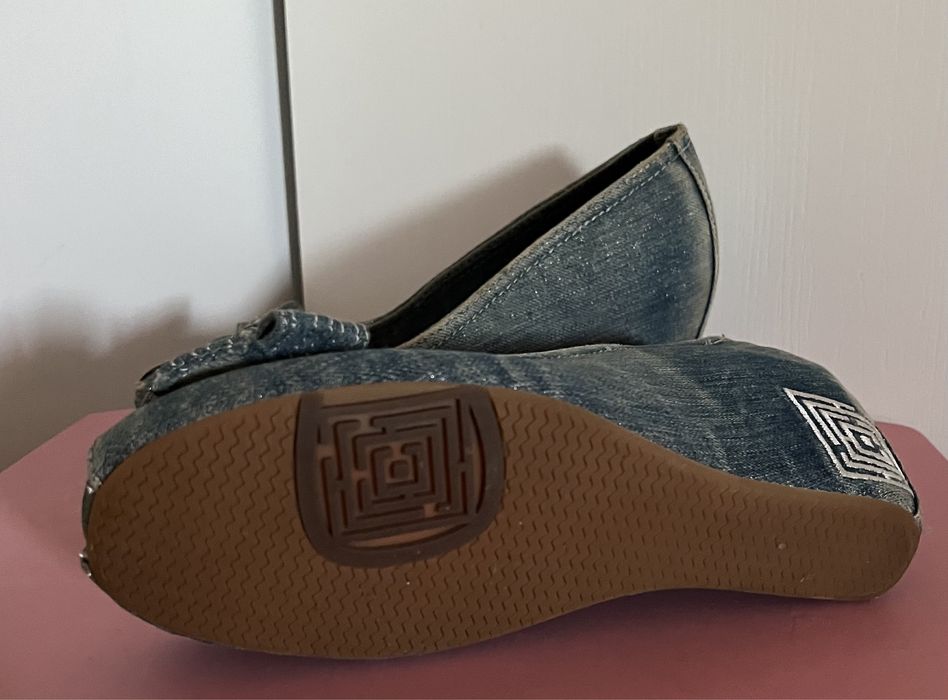 Sapatos PROF senhora denim azuis cunha tam. 37