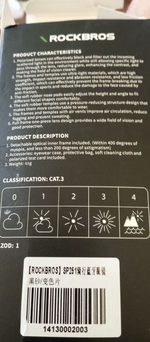Óculos fotocromáticos ciclismo Rockbros