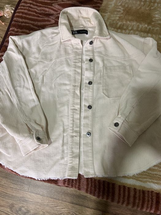 Сорочка вельветова бежева zara