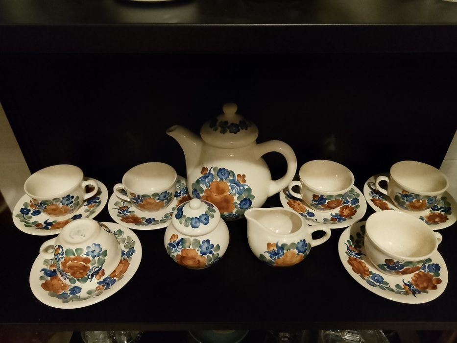 art deco piękny serwis do kawy prl