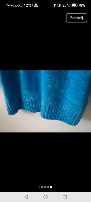 Sweterek sweter pleciony warkocz elegancki efektowny ściągacze