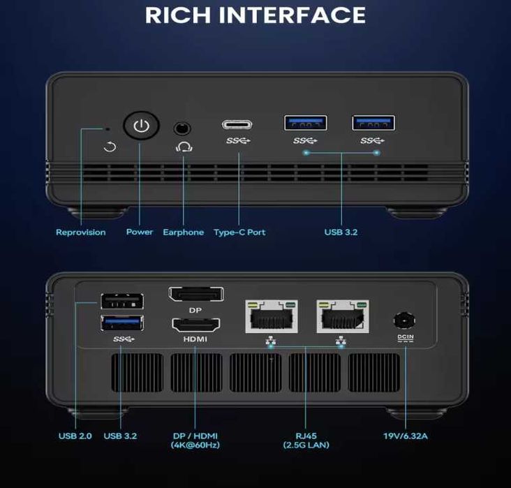 Міні ПК Ryzen 7840HS, DDR5 16GB, SSD 512GB NVMe PCIE 4.0, Windows 11
