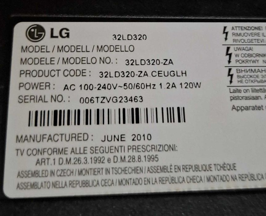 Ecrã + inverter tv lg 32LD320 32 polegadas