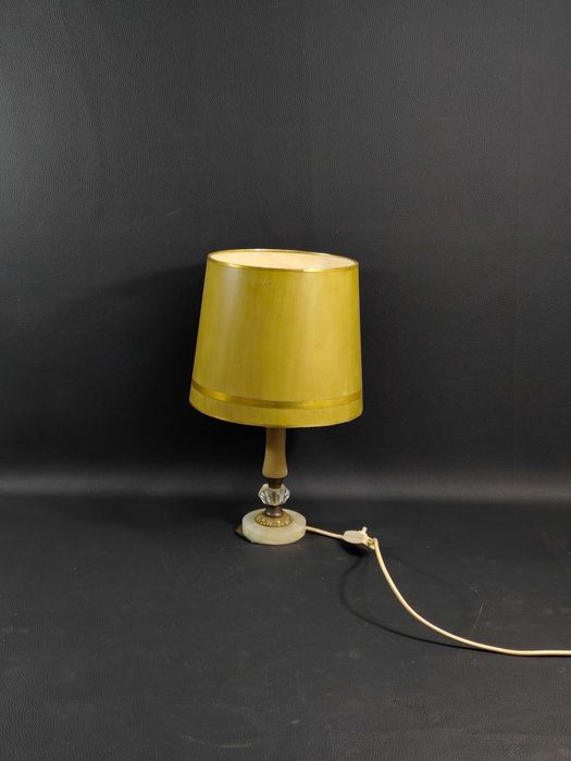 Lampa Stołowa Alabaster Mosiądz