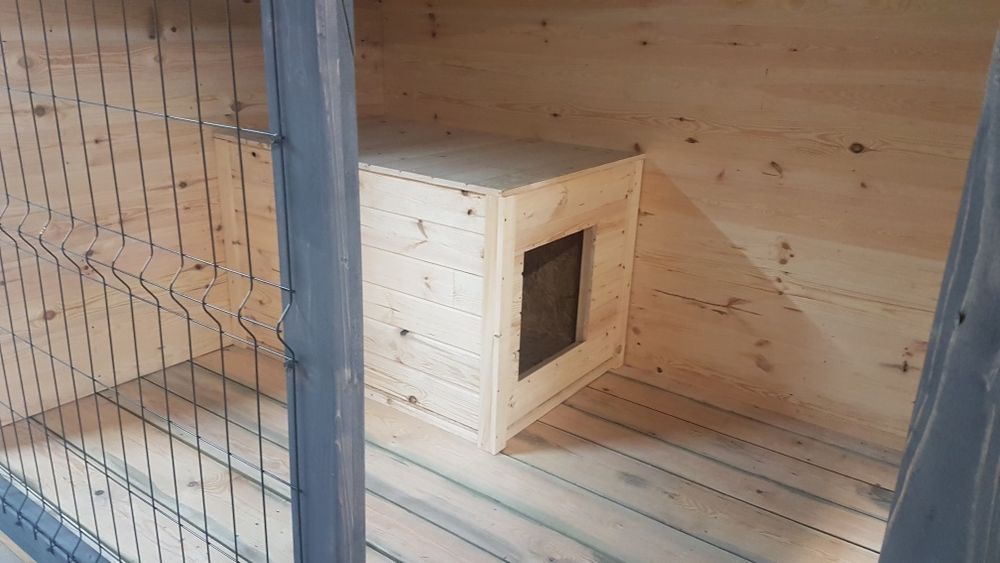 Kojec dla psa drewniany klatka box 3×2  lamele antracyt nowoczesny buda box boks