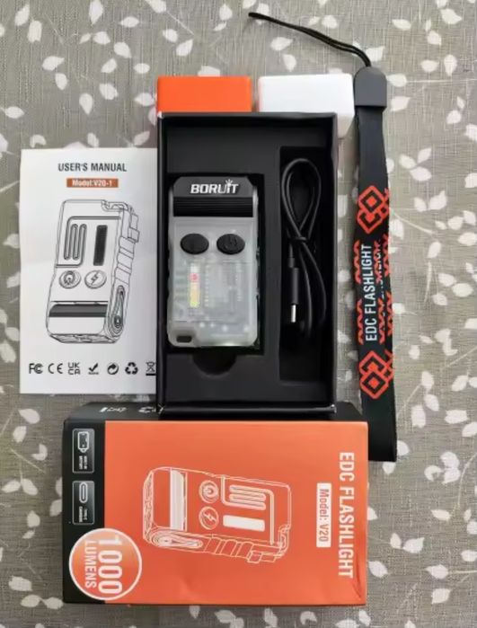 Міні-ліхтарик брелок BORUIT V3 EDC з зарядкою