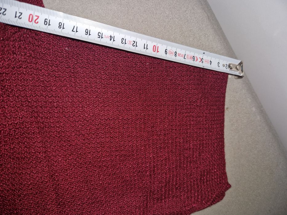 Sweter kardigan damski bordowy perłowe guziki - L r. 40