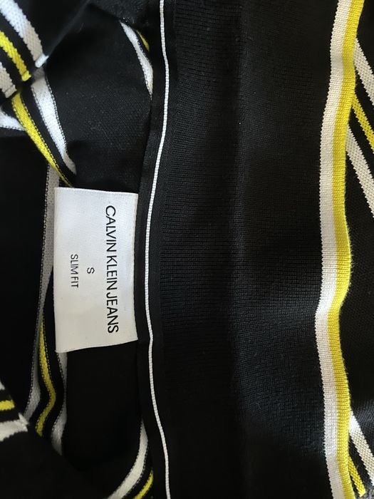 Koszulka Polo Calvin Klein Jeans S slim fit paski hit viral logowana