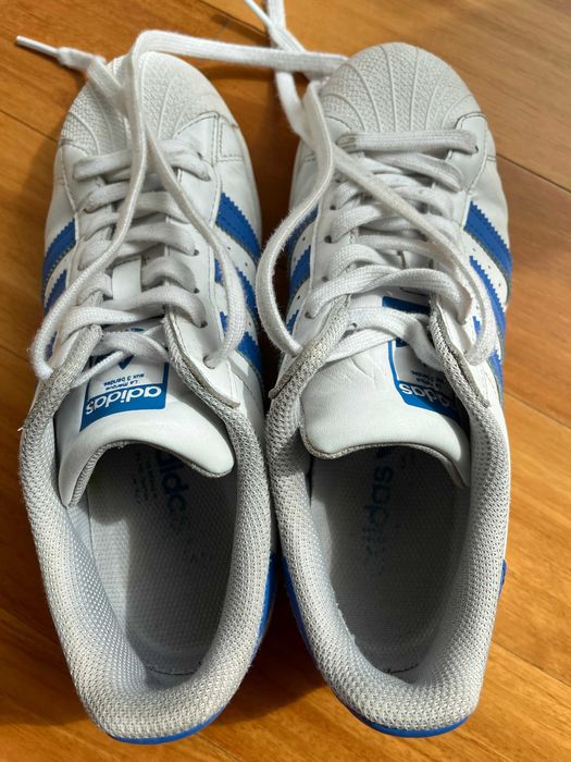ADIDAS ORIGINALS Sapatilhas 'SUPERSTAR' em Branco e Azul