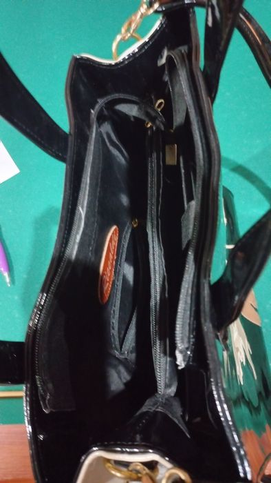 Torba damska Riccaldi czarna z połyskiem