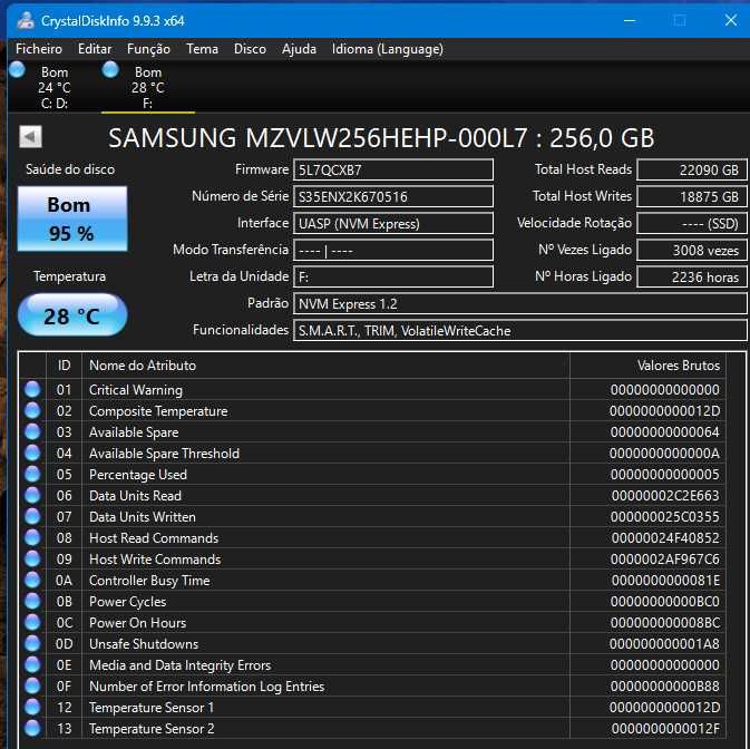 SSD M.2 NVMe Samsung 256GB
