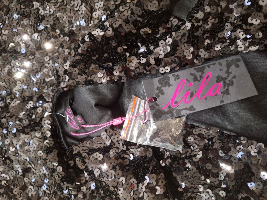 Lila sukienka cekiny r. 14