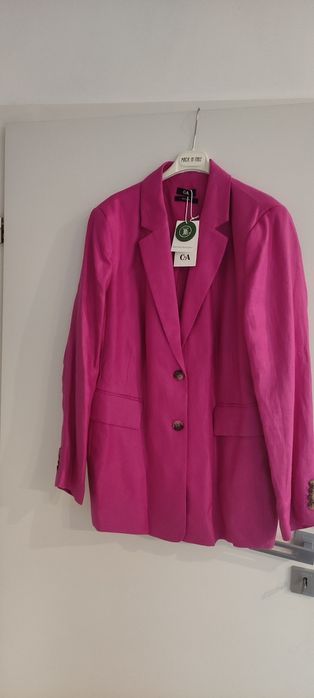 Marynarka damska 100% len, fuksja