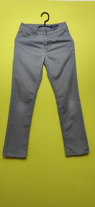 Spodnie jeansowe  polo  Ralph Lauren damskie koloru jasny khaki