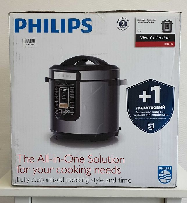 Мультиварка-скороварка PHILIPS Viva Collection HD-2137/40 нова.