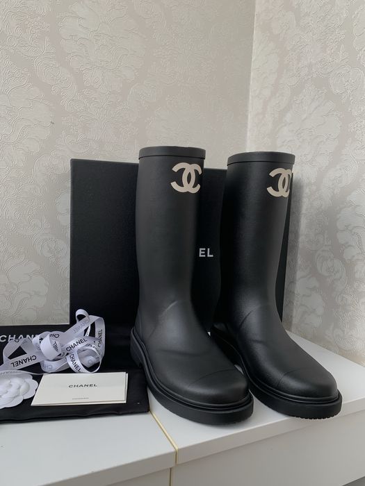Гумові чоботи Chanel резиновые сапоги шанель chanel люкс