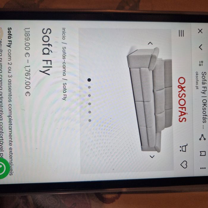 Sofá -cama s/novo OK Sofás