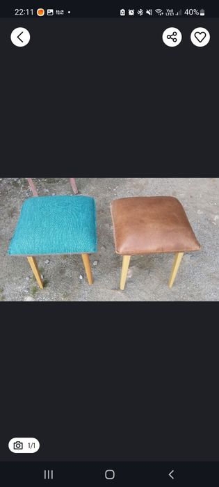 Taborety - 2szt.-materiał, 2szt.-skai
