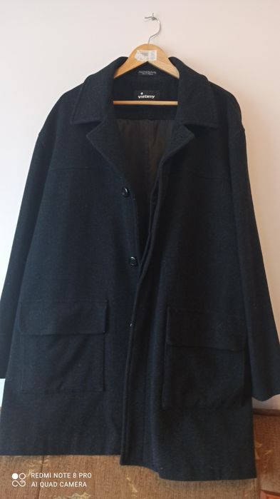 Płaszcz męski welniany ciemnoszary