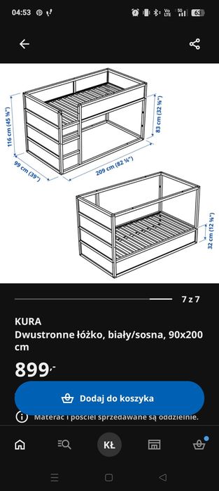 Łóżko piętrowe ikea