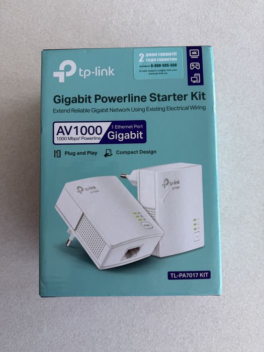 Powerline TP-LINK адаптер TL-PA7017KIT AV1000