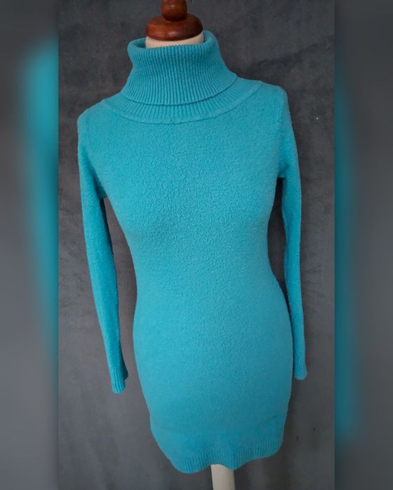 Golf tunika swetr sweter sukienka baranek miś