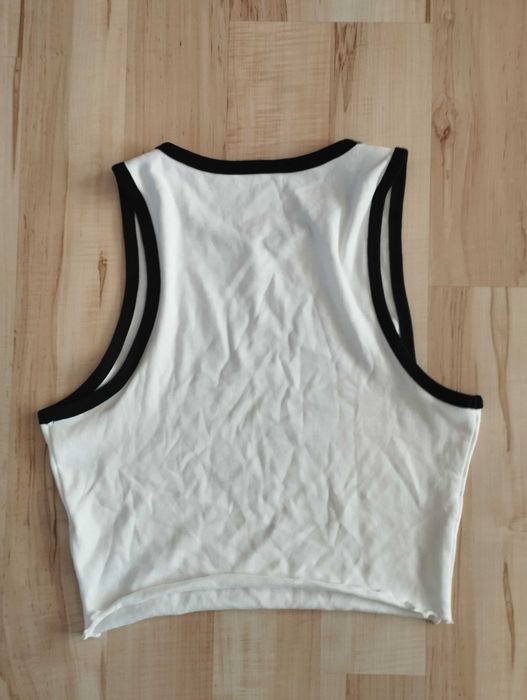 Top biało czarny Bershka