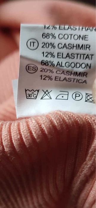 Sweter morelowy  dekolt V,  lekki  S/M