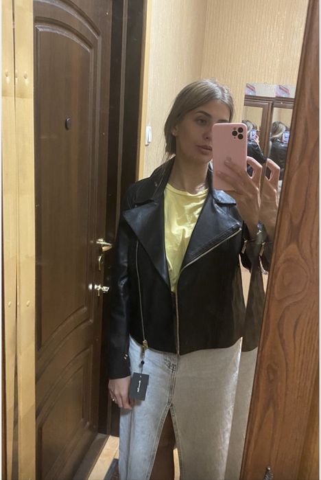 Косуха Massimo Dutti. Куртка кожаная Massimo Dutti.