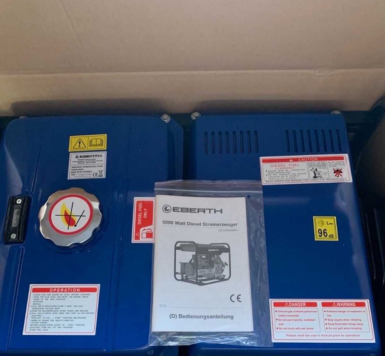 Новий EBERTH Німечіна геніратор 5 кв дізель стартер акумулятор