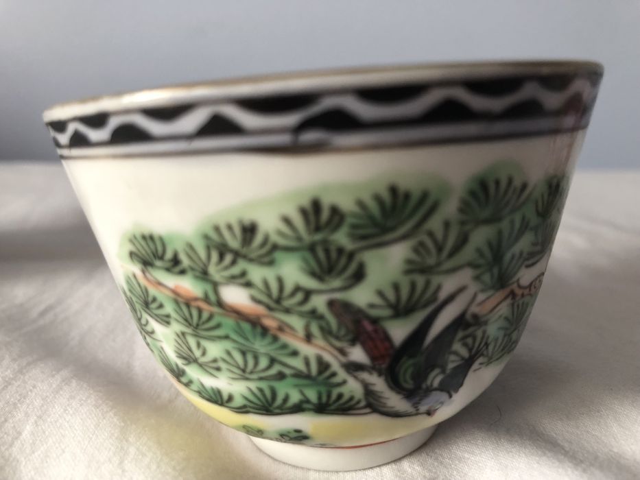 Tres tacinhas de porcelana chinesa e macaense