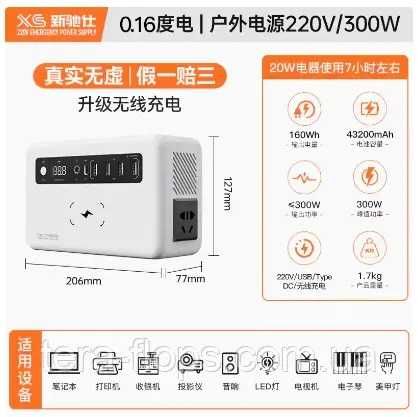 Зарядна станція Xin Chi Shi FF-300 300W идеально для роутера, мини пк