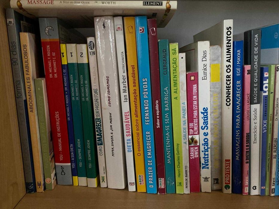 Lote de 356 livros de saude, bem estar, dietas, plantas, autoajuda