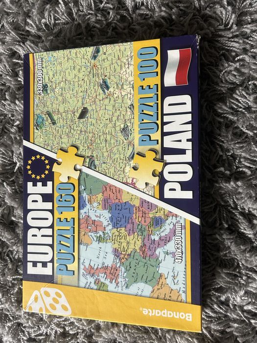 Puzzle Polska i Europa 2w1