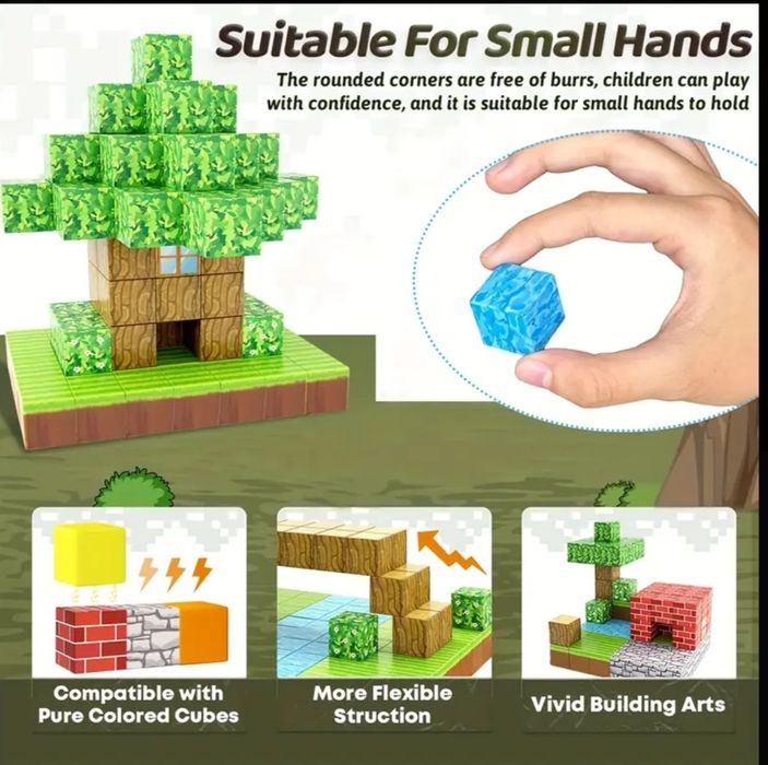 ‼️New‼️Магнитный конструктор 100 кубиков. Майнкрафт. Minecraft блоки.‼