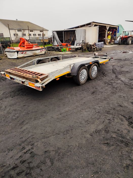 Laweta, przyczepka bardzo mocna, solidna, niska, pod koparki